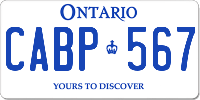 ON license plate CABP567