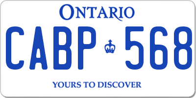 ON license plate CABP568