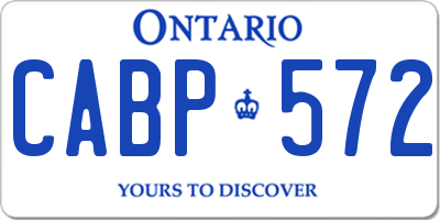 ON license plate CABP572