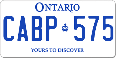 ON license plate CABP575