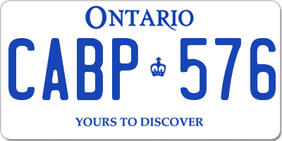 ON license plate CABP576