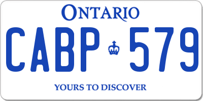 ON license plate CABP579