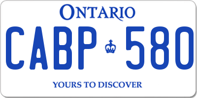 ON license plate CABP580