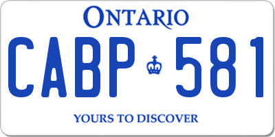 ON license plate CABP581