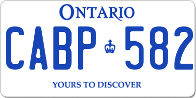 ON license plate CABP582