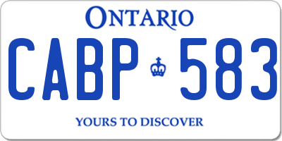 ON license plate CABP583