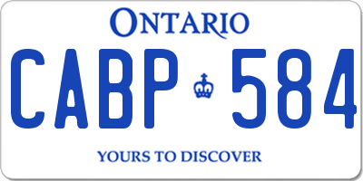 ON license plate CABP584