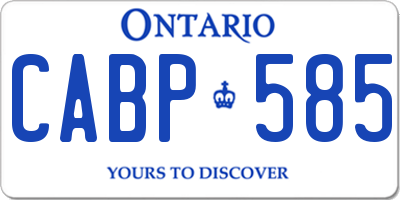 ON license plate CABP585