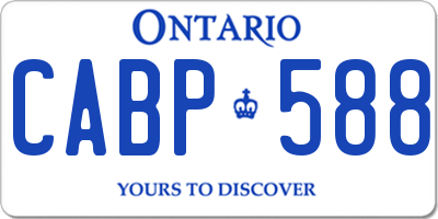 ON license plate CABP588