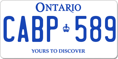 ON license plate CABP589