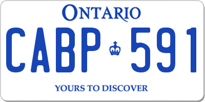 ON license plate CABP591