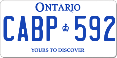 ON license plate CABP592