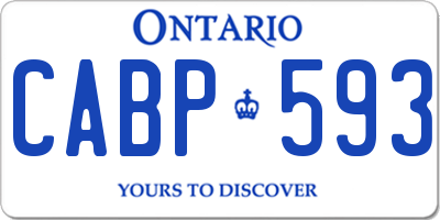 ON license plate CABP593