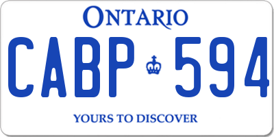 ON license plate CABP594