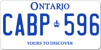 ON license plate CABP596