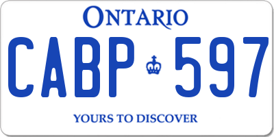 ON license plate CABP597