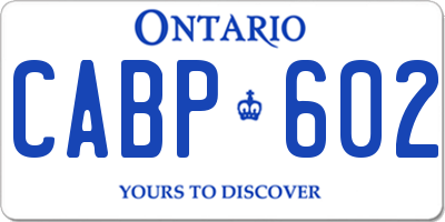 ON license plate CABP602