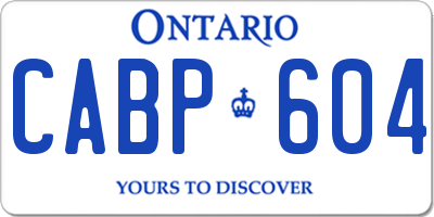 ON license plate CABP604