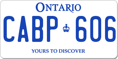 ON license plate CABP606