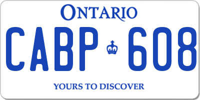 ON license plate CABP608