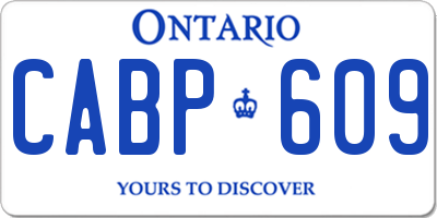 ON license plate CABP609