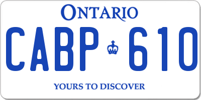 ON license plate CABP610