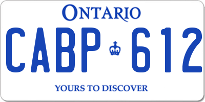 ON license plate CABP612