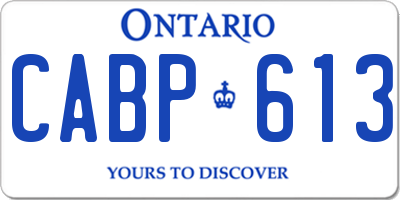 ON license plate CABP613