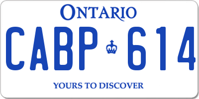 ON license plate CABP614