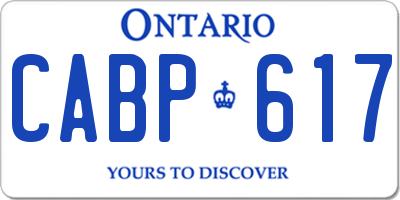 ON license plate CABP617