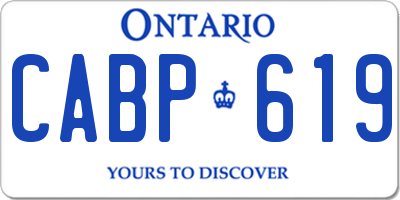 ON license plate CABP619