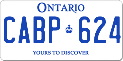 ON license plate CABP624