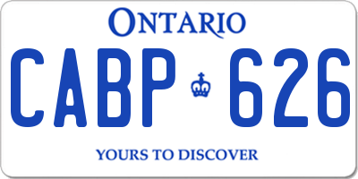 ON license plate CABP626