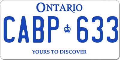 ON license plate CABP633