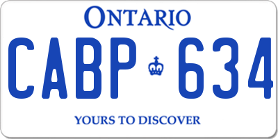 ON license plate CABP634