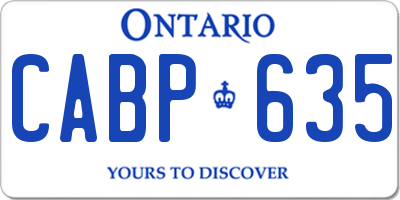 ON license plate CABP635