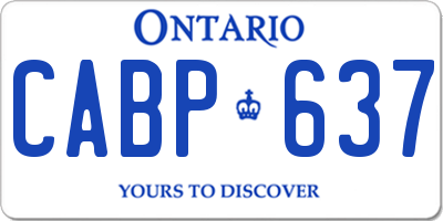 ON license plate CABP637