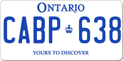 ON license plate CABP638