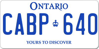 ON license plate CABP640