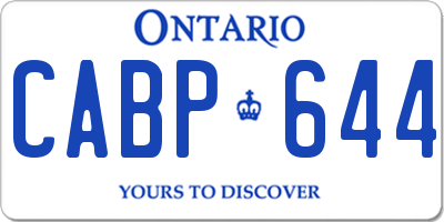 ON license plate CABP644