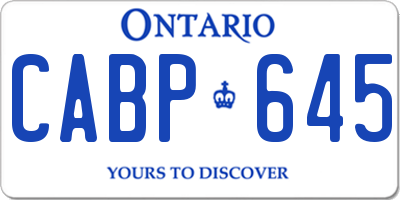 ON license plate CABP645