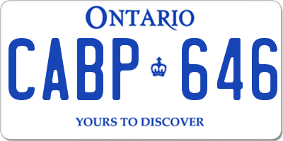 ON license plate CABP646