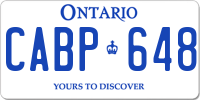 ON license plate CABP648