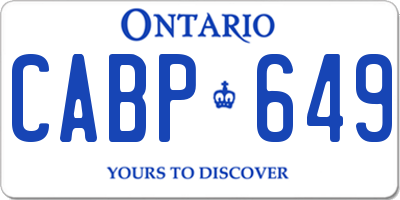 ON license plate CABP649