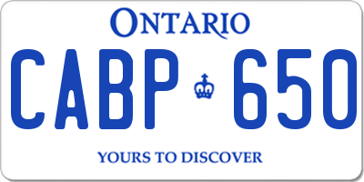 ON license plate CABP650