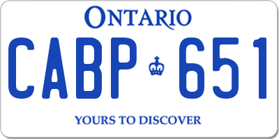 ON license plate CABP651