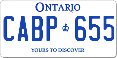 ON license plate CABP655