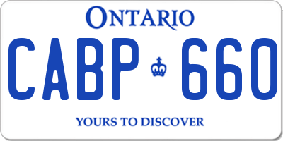 ON license plate CABP660