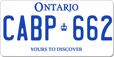 ON license plate CABP662