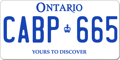 ON license plate CABP665